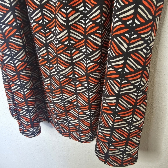 Worthington Top Womens Large Sleeveless Tank Flowy Lined Black Orange Blouse - Picture 10 of 10